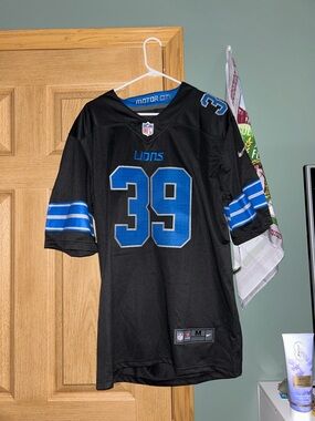 Nike Detroit Lions Black & Blue #39 Football Jersey